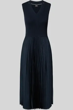 HUGO BOSS Sukienka midi z plisami model ‘Farara’
