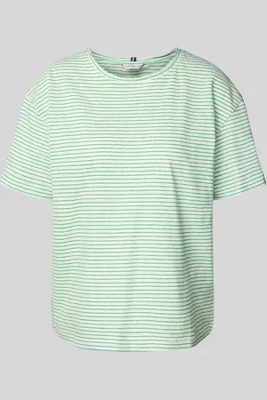 Tommy Hilfiger T-shirt o kroju relaxed fit z mieszanki lnu i bawełny