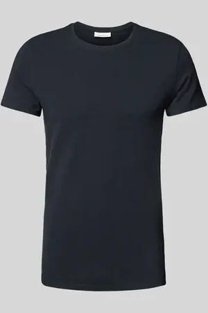 Casual Friday T-shirt z prążkowanym okrągłym dekoltem