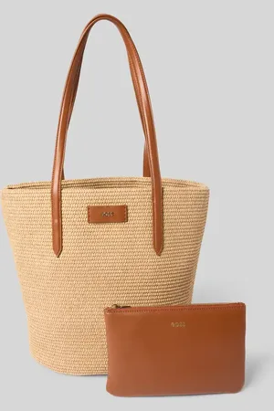 HUGO BOSS Torba tote z detalem z logo model ‘Palmah’