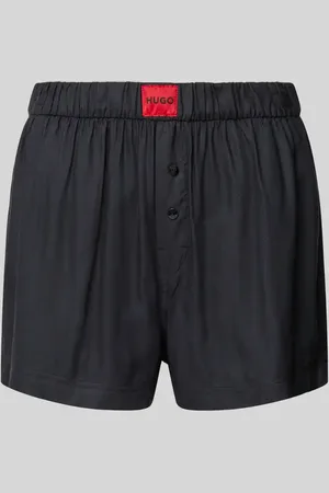 HUGO BOSS Szorty od piżamy z wiskozy z detalem z logo model ‘JADE’