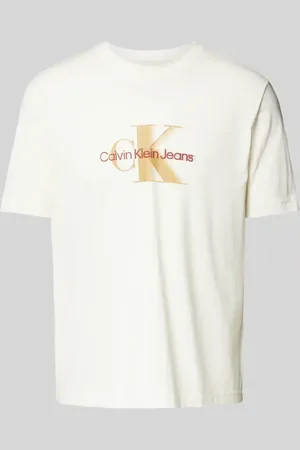 Calvin Klein T-shirt z nadrukiem z logo i okrągłym dekoltem