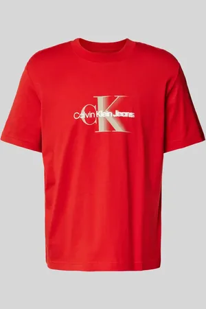 Calvin Klein T-shirt z nadrukiem z logo i okrągłym dekoltem