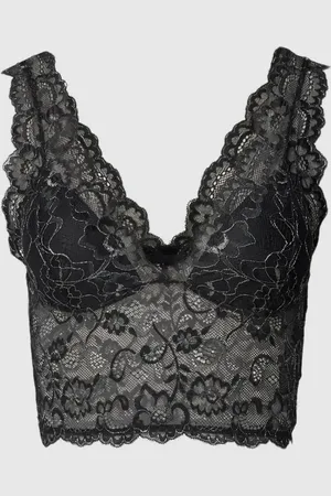 ONLY Top krótki z obszyciem z koronki model ‘CHLOE’