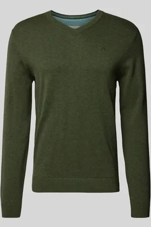 TOM TAILOR Sweter z dzianiny o kroju regular fit z dekoltem w serek