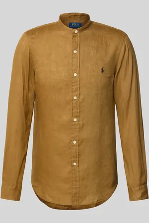 Ralph Lauren Koszula lniana o kroju slim fit ze stójką