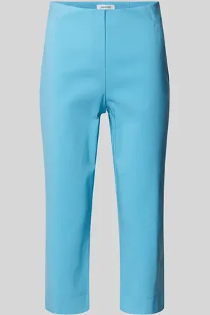 STEHMANN Spodnie capri z mieszanki wiskozy z zapięciem na haftkę model ‘INA’