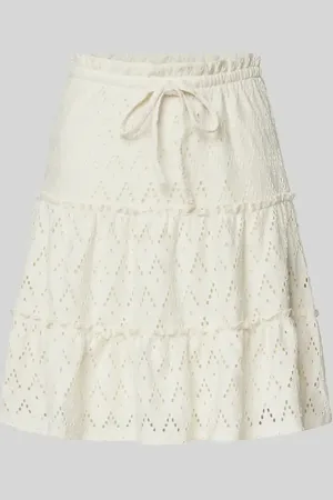 VILA Spódnica mini z haftem angielskim model ‘AMALINA’