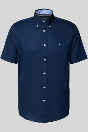 Tommy Hilfiger Koszula casualowa o kroju regular fit z mieszanki bawełny i lnu
