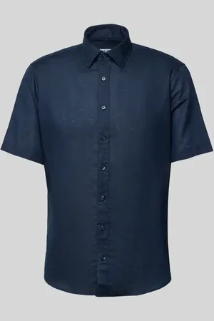 Jake*s Koszula biznesowa o kroju slim fit z listwą guzikową