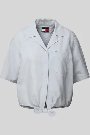 Tommy Hilfiger Bluzka koszulowa o kroju relaxed fit z mieszanki bawełny i lnu