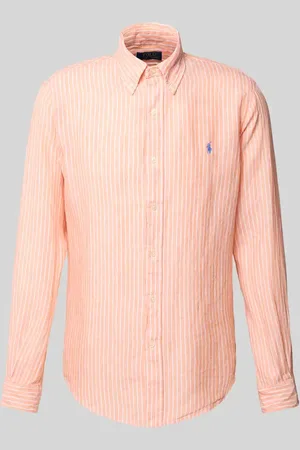 Ralph Lauren Koszula lniana o kroju custom fit z kołnierzykiem typu button down