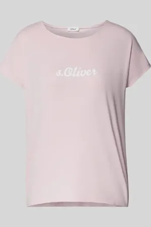QS by s.Oliver T-shirt o luźnym kroju z obniżonymi ramionami