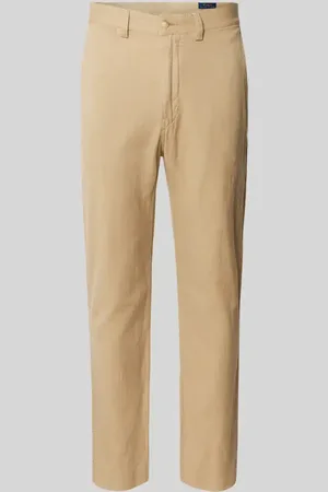 Ralph Lauren Spodnie lniane o kroju regular fit z zapięciem na guzik i zamek błyskawiczny
