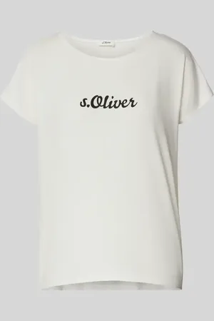 QS by s.Oliver T-shirt o luźnym kroju z obniżonymi ramionami