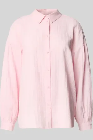 Pieces® Bluzka koszulowa o kroju relaxed fit z czystej bawełny model ‘MUNA’