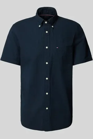 Tommy Hilfiger Koszula z krótkim rękawem o kroju regular fit z bawełny seersucker