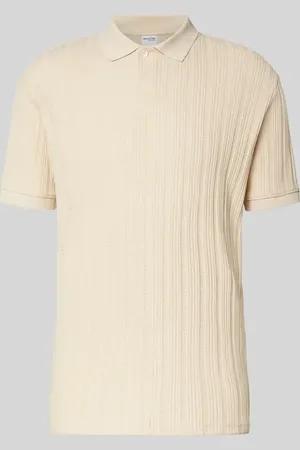SELECTED Koszulka polo o kroju slim fit z fakturowanym wzorem model ‘JADEN’