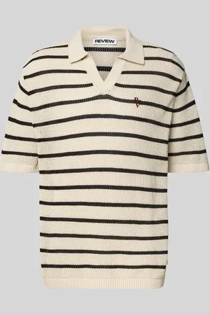 Review Bluzka z dzianiny z kołnierzykiem polo i wyhaftowanym logo