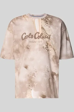 Carlo Colucci T-shirt o kroju oversized z nadrukiem z logo
