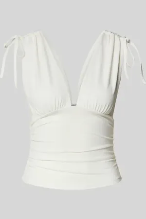 Gina Tricot Top z dekoltem w serek i wiązaniem