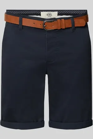 Redefined Rebel Szorty chinosy o kroju regular fit z paskiem model ‘MIKE’