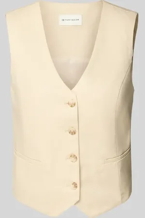 TOM TAILOR Kamizelka garniturowa o kroju slim fit z twillu