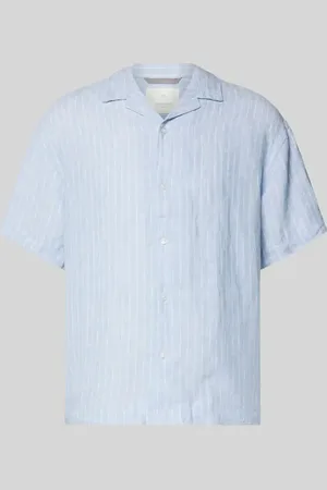 JACK & JONES Koszula lniana o kroju regular fit z kołnierzem z połami