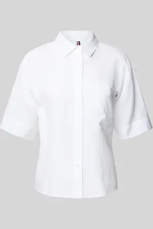 Tommy Hilfiger Bluzka koszulowa o kroju relaxed fit z czystego lnu