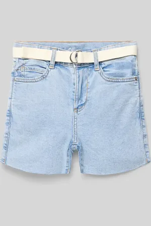 QS by s.Oliver Szorty jeansowe o kroju slim fit z wszytym paskiem