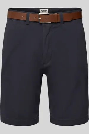 JACK & JONES Szorty chinosy o kroju regular fit z paskiem model ‘MARCO FRANCO’