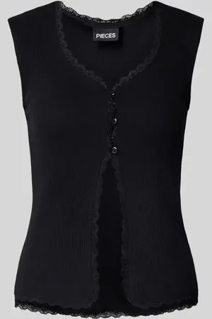 Pieces® Kamizelka o kroju regular fit z prążkowaniem model ‘TIRADE’