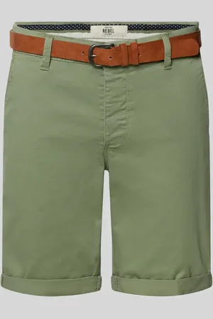 Redefined Rebel Szorty chinosy o kroju regular fit z paskiem model ‘MIKE’