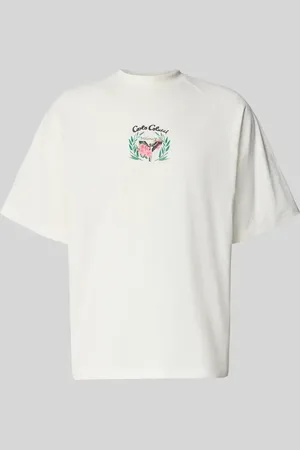 Carlo Colucci T-shirt o kroju oversized z nadrukiem z logo