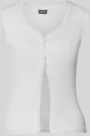Pieces® Kamizelka o kroju regular fit z prążkowaniem model ‘TIRADE’