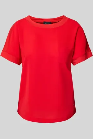 monari T-shirt z prążkowanym okrągłym dekoltem