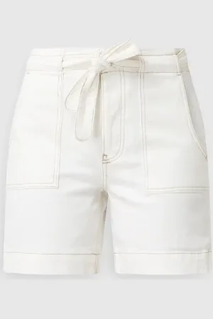 Pieces® Szorty jeansowe z wysokim stanem i paskiem w talii model ‘Vinna’