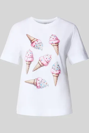 Rich & Royal T-shirt z nadrukiem z motywem i okrągłym dekoltem
