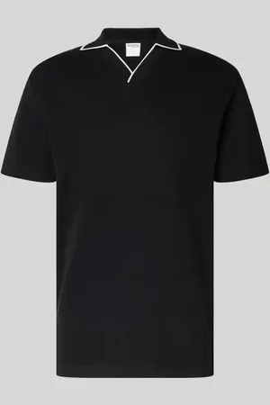 SELECTED Koszulka polo o kroju slim fit z dekoltem w serek model ‘SANGEV’