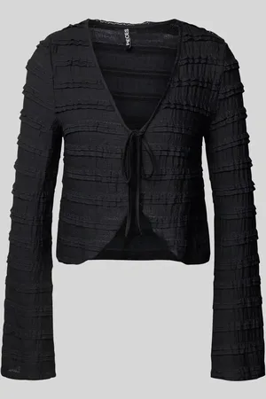 Pieces® Kardigan o kroju regular fit z detalami z koronki model ‘ANINE’