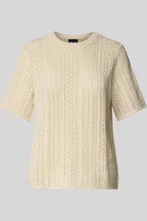 Pieces® T-shirt o kroju regular fit z dzianiny z czystej bawełny