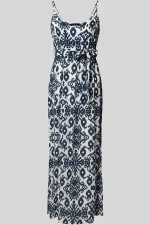 VERO MODA Długa sukienka taliowana z czystej wiskozy model ‘EASY JOY’