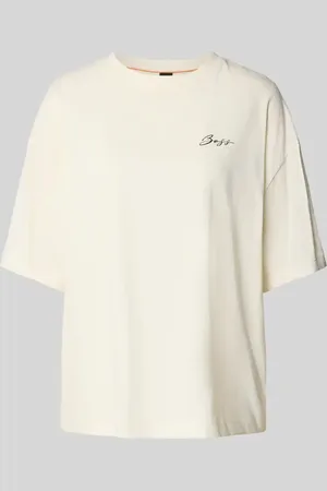HUGO BOSS T-shirt o kroju oversized z nadrukiem z logo model ‘Eboyfriend’