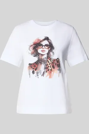 Rich & Royal T-shirt z nadrukiem z motywem i okrągłym dekoltem