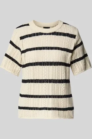 Pieces® T-shirt o kroju regular fit z dzianiny z czystej bawełny