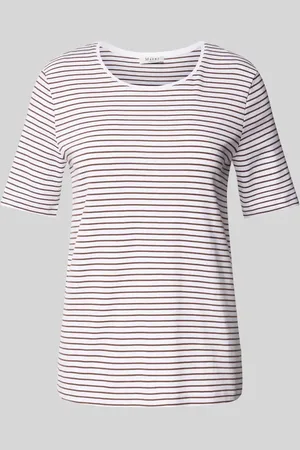 Maerz T-shirt z prążkowanym okrągłym dekoltem