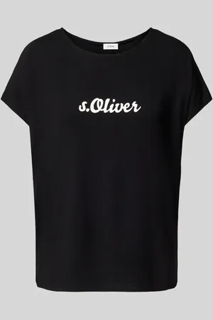 QS by s.Oliver T-shirt o luźnym kroju z obniżonymi ramionami