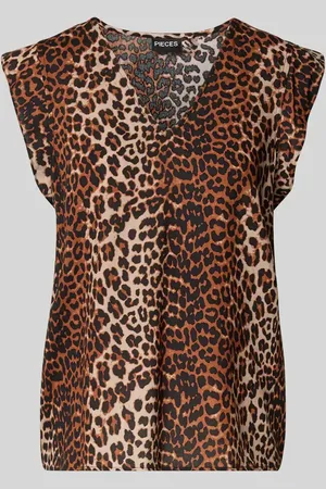 Pieces® Top bluzkowy o kroju regular fit z krótkim rękawem model ‘NYA’