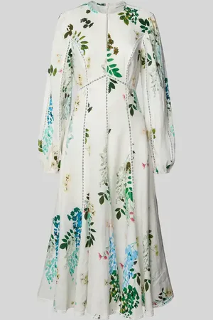Ted Baker Sukienka lniana z koronką szydełkową model ‘utala’