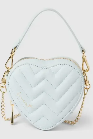 WEAT Torba na ramię ze skóry model ‘Mini Heart Bag Ice’